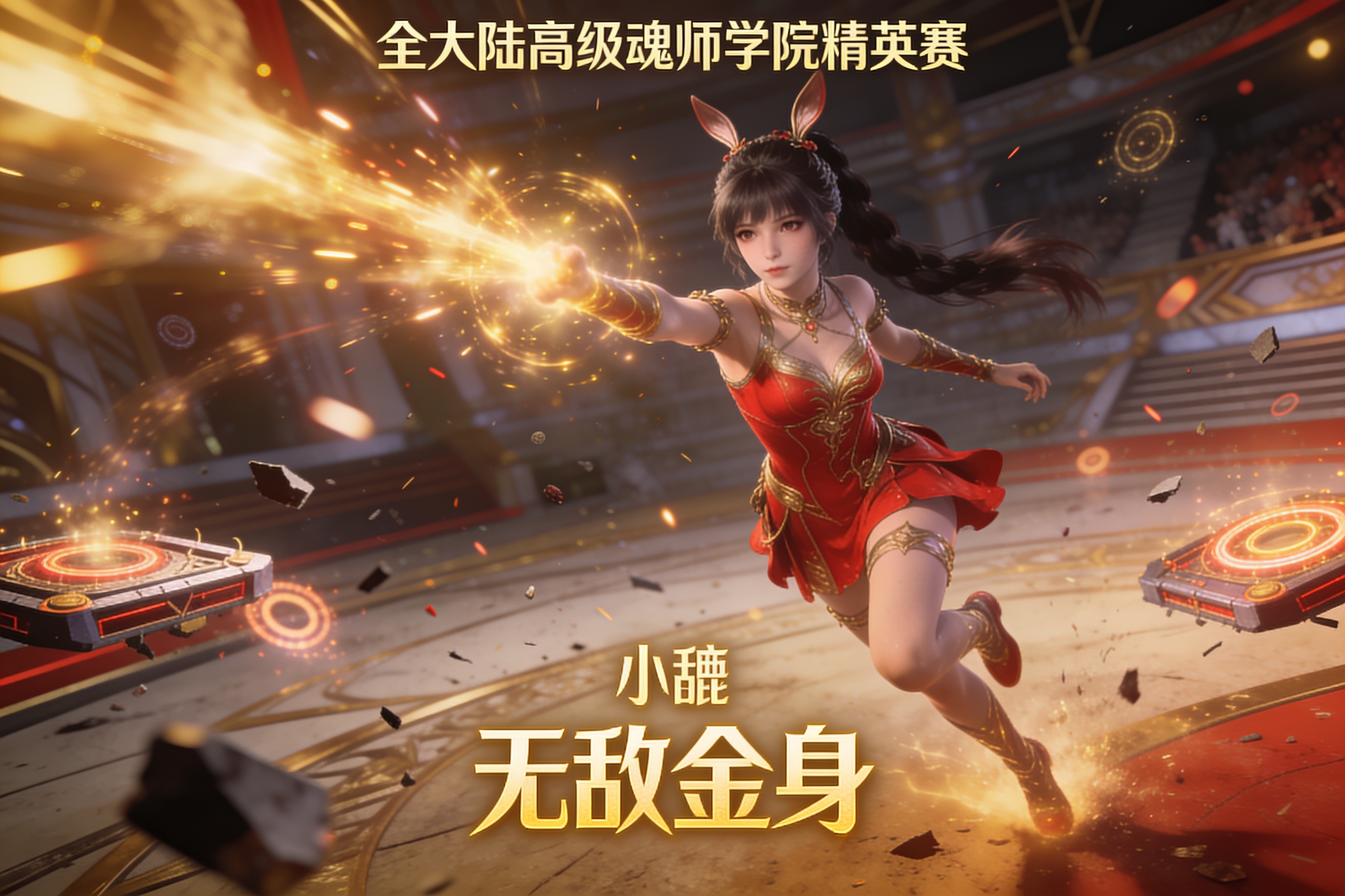 全大陆高级魂师学院精英赛中小舞施展无敌金身的高光战斗场景